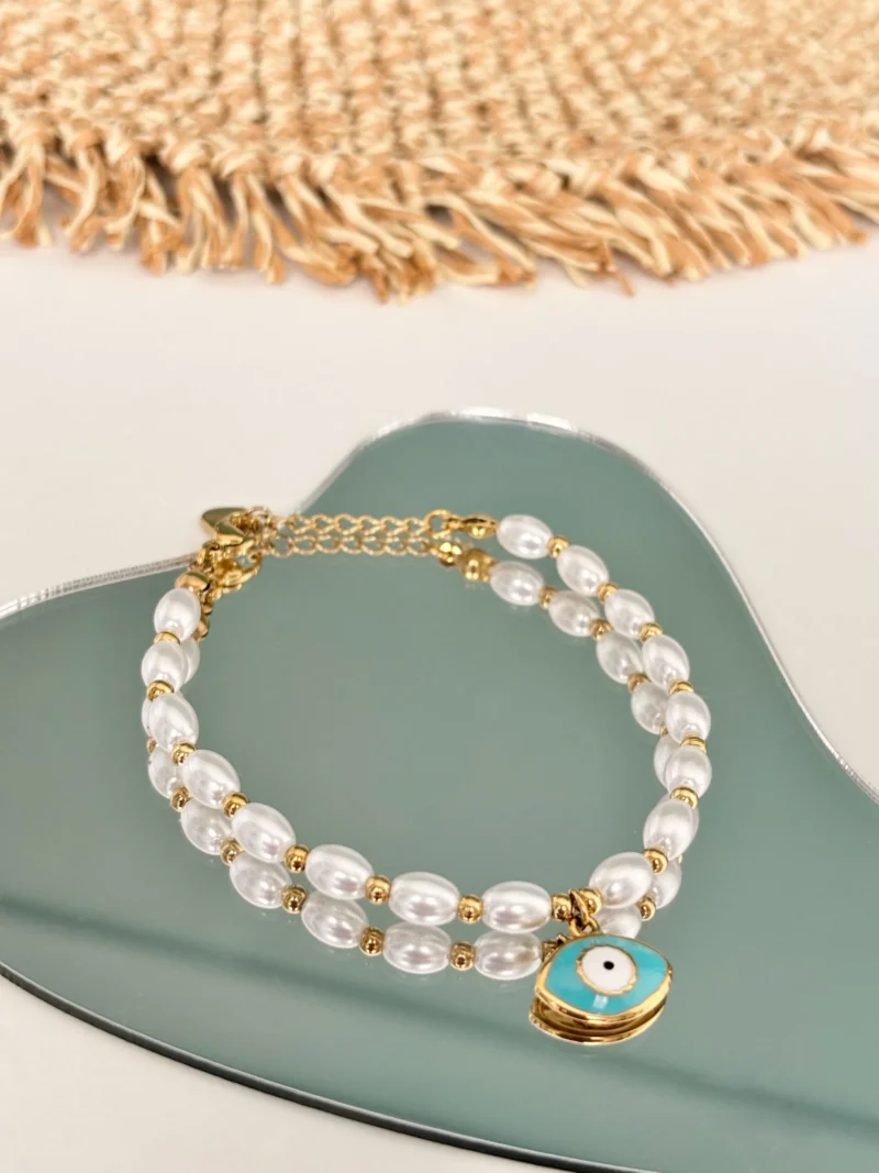 bracelet-gold-pearl bracelet with gold and pearls